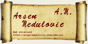 Arsen Medulović vizit kartica